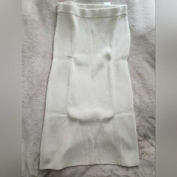 H&M co-or ord Set KNIT-RIB Sleeveless Top & Pencil maxi Skirt Cream Sz L, XL NWT - Picture 11 of 16